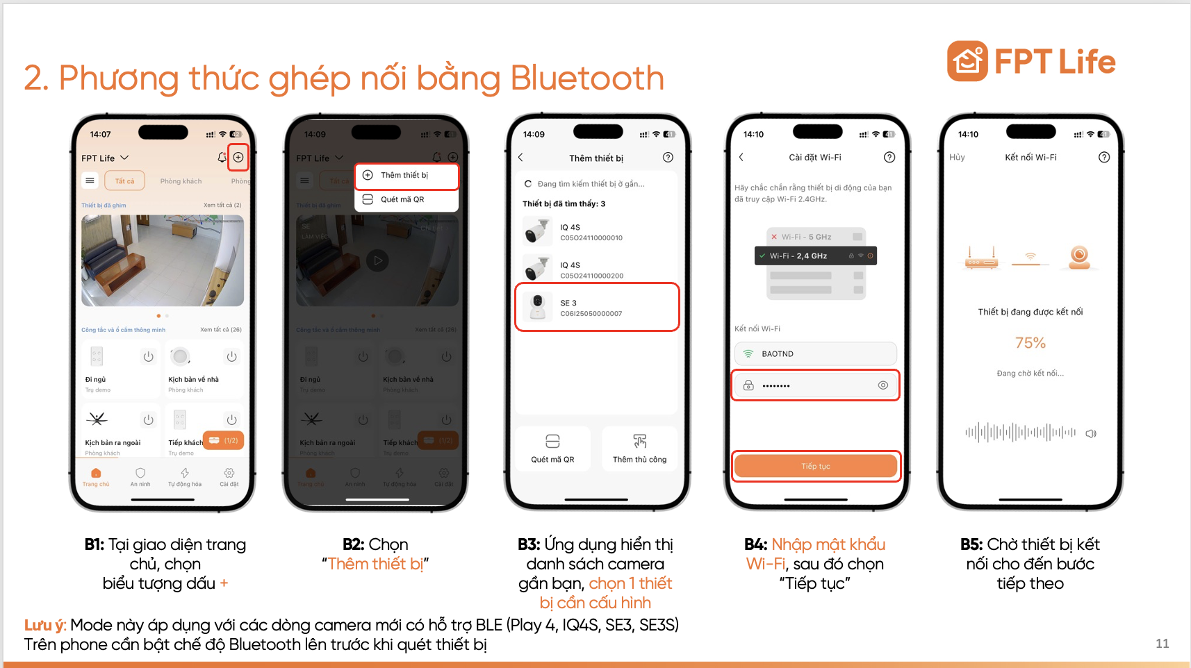 Hướng dẫn thêm camera FPT bằng Bluetooth